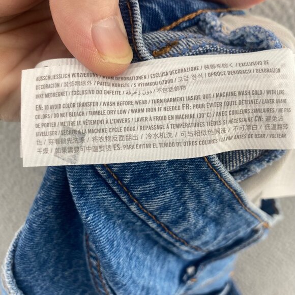 Abercrombie & Fitch Jeans Womens 32 14 Blue 90s Straight Curve Love Frayed Hem - Picture 7 of 12